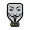 Samolepka M-Tac Anonymous - šedá-černá