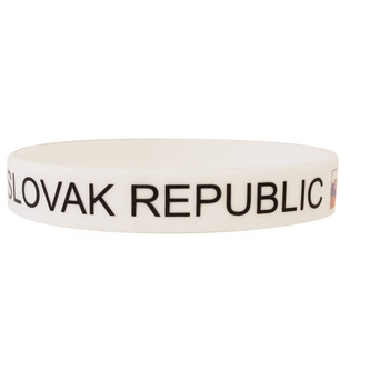Náramek silikonový Slovenská republika Slovak Republic - bílý