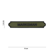 Gumová nášivka 101 Inc nápis Marksman - olivová