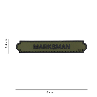 Gumová nášivka 101 Inc nápis Marksman - olivová