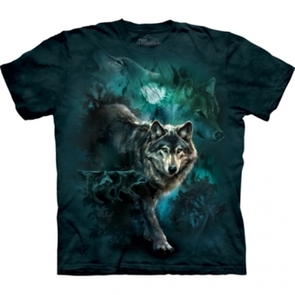 Tričko unisex The Mountain Night Wolves - modré, S