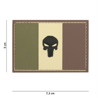 Gumová nášivka 101 Inc vlajka Punisher France - multicam