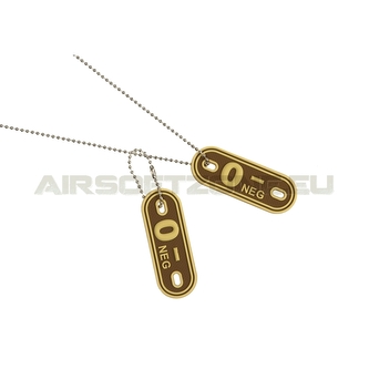Identifikační známka Dog tag Bloodgroup 0 NEG - desert