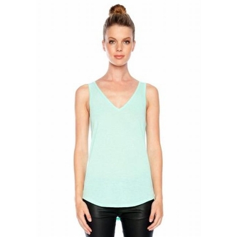 Tílko Bella Flowy V-neck Tank - světle zelené, XL