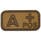 Gumová nášivka MFH krev A POS - hnědá
