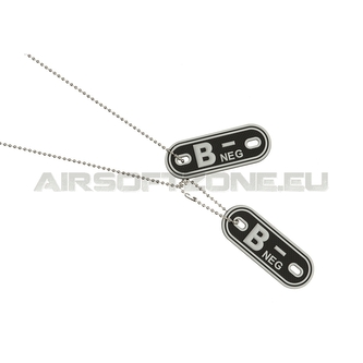 Identifikační známka Dog tag Bloodgroup B NEG - černá Identifikační známka Dog tag Bloodgroup B NEG - černá