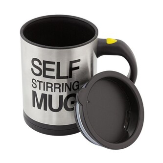 Líný hrnek 350 ml - stříbrný-černý