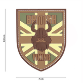 Gumová nášivka 101 Inc Viking vlajka Velká Británie - multicam