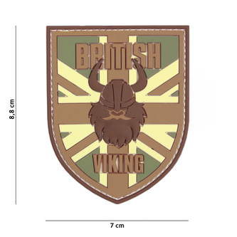 Gumová nášivka 101 Inc Viking vlajka Velká Británie - multicam