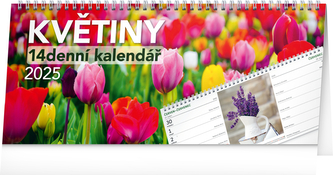 NOTIQUE Stolní kalendář Květiny 2025 – 14denní, 33 x 14,5 cm NOTIQUE Stolní kalendář Květiny 2025 – 14denní, 33 x 14,5 cm