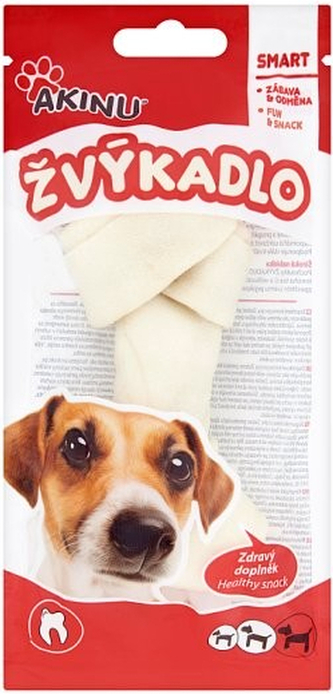 Akinu Uzel žvýkací bílý z kůže 15cm