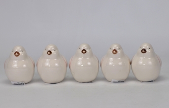 Kameninový ptáček, balení 5 ks,  8x9,7x6 cm růžový