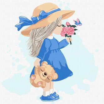 Malowanie po numerach - Mała dziewczynka 30x30cm