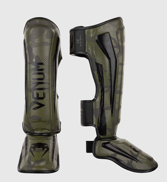 Chrániče holení a nártu Venum Elite khaki maskáč Barva: khaki maskáč, Velikost: M