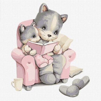 Malowanie po numerach - Opowieści na noc 30x30cm Malowanie po numerach - Opowieści na noc 30x30cm