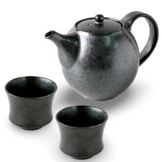 Japonská čajová souprava Hotaru černá 3 ks