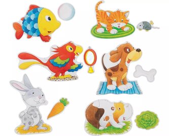 GOKI Puzzle Domácí mazlíčci 6v1