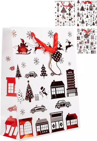 Taška dárková Vánoční II. 30x39cm karton 4 druhy