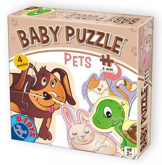 D-TOYS Baby puzzle Domácí mazlíčci 4v1 (2-4 dílky)