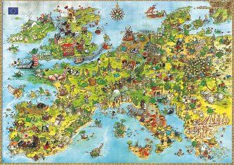HEYE Puzzle Draci - Mapa Evropy 4000 dílků