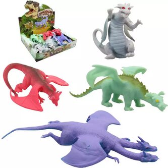 Drak strečový antistresový 21cm 4 druhy