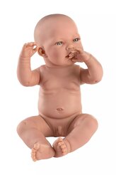 Llorens 84301 NEW BORN CHLAPEČEK - realistická panenka miminko s celovinylovým tělem - 43 cm