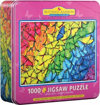 EUROGRAPHICS Puzzle v plechové krabičce Motýlí duha 1000 dílků