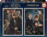 EDUCA Puzzle Fantastická zvířata 2x500 dílků + lepidlo zdarma