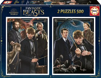 EDUCA Puzzle Fantastická zvířata 2x500 dílků + lepidlo zdarma