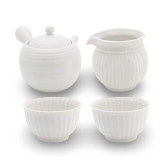 Japonská čajová souprava Tadeo bílá 4 ks