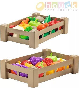 ECOIFFIER Přepravka set bedýnka s ovocem / zeleninou baby 2 druhy plast -cena za jednu bedýnku