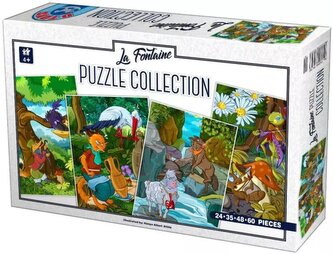 D-TOYS Puzzle La Fontainovy bajky 4v1 (24,35,48,60 dílků)
