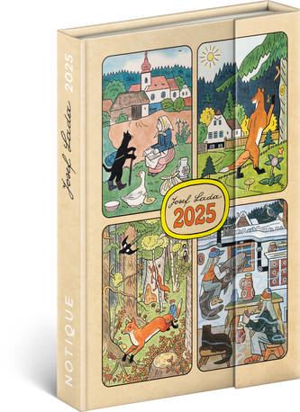 Diář 2025: Josef Lada - týdenní, magnetický, 11 × 16 cm