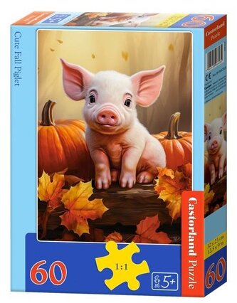 Puzzle 60 Cute Fall Piglet CASTOR Puzzle 60 Cute Fall Piglet CASTOR