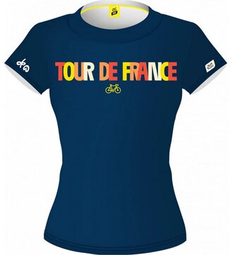 Dámské tričko Tour de France: Nápis 2024 (L) navy blue bavlna