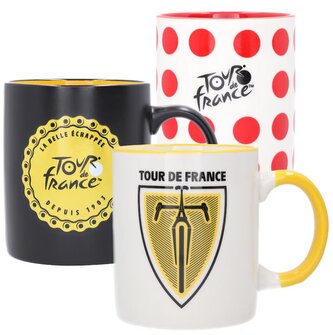 Set keramických hrnků Tour de France: Barevná loga (objem 350 ml)