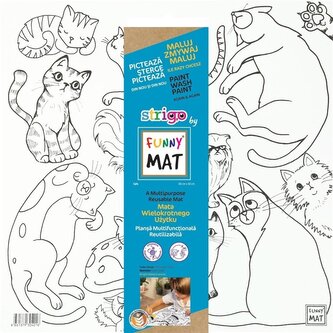 Mata biała Koty Funny Mat STRIGO