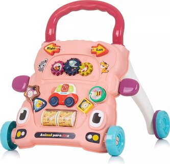 CHIPOLINO Chodítko interaktivní Funny Animals Pink