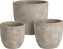 Sada 3 ks keramických květináčů, barva šedá