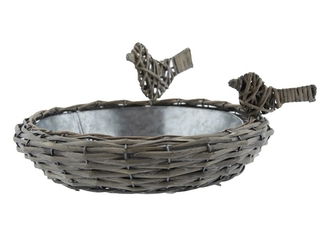 Proutěné pítko s plechovým vkladem 30x6 cm hnědé