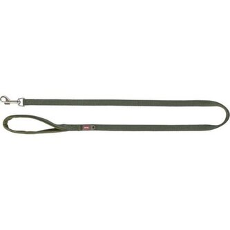 Vodítko PREMIUM s vyplněnou rukojetí, olivově zelená - M-L: 1,00 m/20 mm