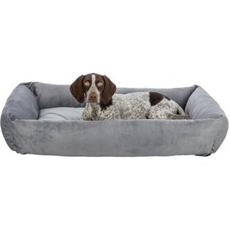 Obdélníkový recyklovaný pelech LIONEL, fleece, šedá - 65 x 55 cm