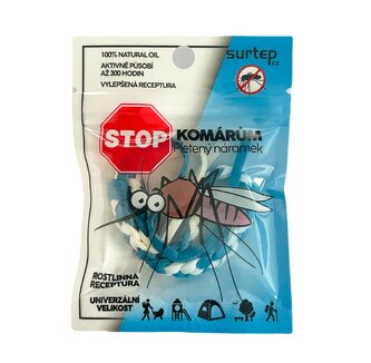 Stop komárům pletený náramek  Růžová / Bílá