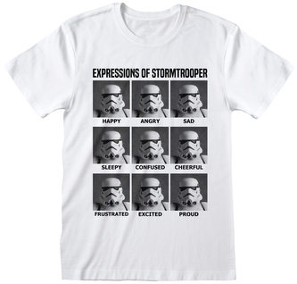 Pánské tričko Star Wars|Hvězdné války: Expressions Of Stormtrooper (2XL) bílá bavlna