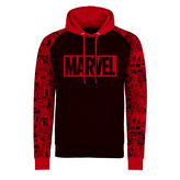 Pánská mikina Marvel: Logo And Pattern (S) červená bavlna