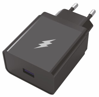 Síťová nabíječka Fast 1xUSB/SuperCharge(22,5W) 5V-9V-12V (Type-C cable (5A) (Černá)