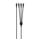 3 in 1 kabel Type-C toType C/Lightning/Micro/1,5m/100W/černý/zlatý