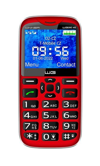 Telefon pro seniory WG20 C (Červený)