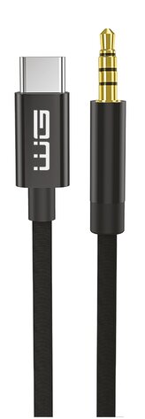 Kabel Type C (male) na AUX 3,5mm jack (male)/1,5m/with DAC chip/černý