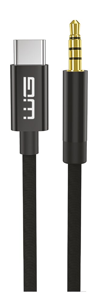 Kabel Type C (male) na AUX 3,5mm jack (male)/1,5m/with DAC chip/černý
